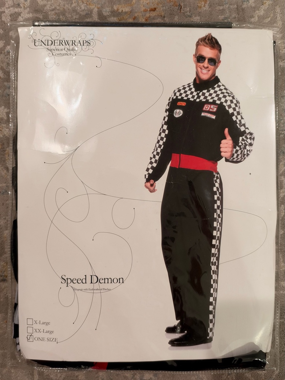 Underwraps Speed Demon Race Car Driver Costume Adult One Size Sealed